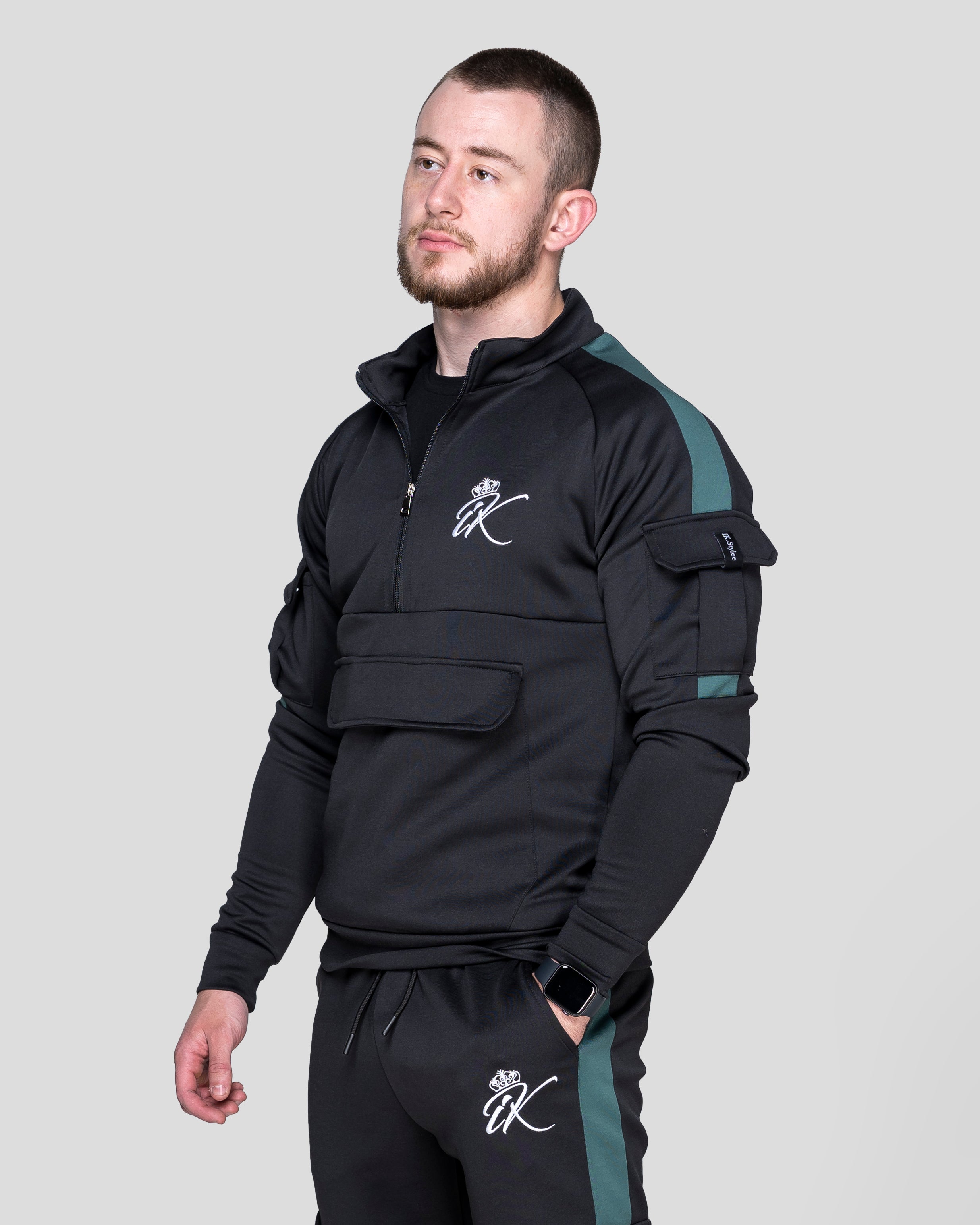 Карго Спортно Горнище "Inspire" Black Green